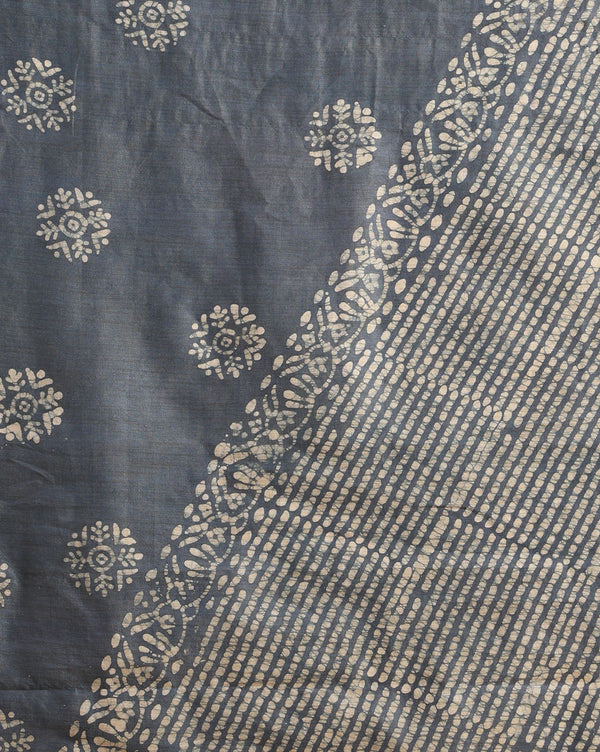 Khadi Cotton Wax Batik Hand Dyed Gray Suit