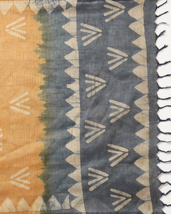 Khadi Cotton Wax Batik Hand Dyed Blue Suit