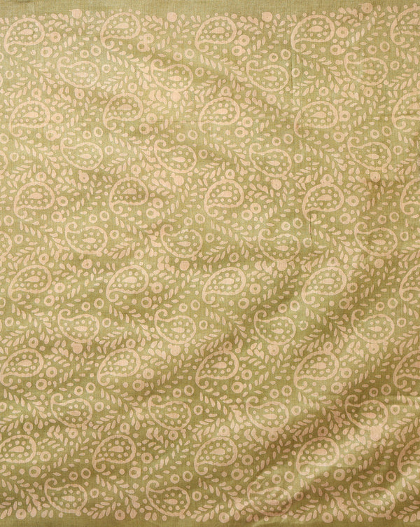 Khadi Cotton Wax Batik Hand Dyed Green Suit