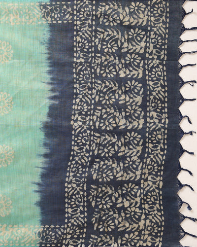 Timeless Khadi Cotton Wax Batik Hand Dyed Blue Suit