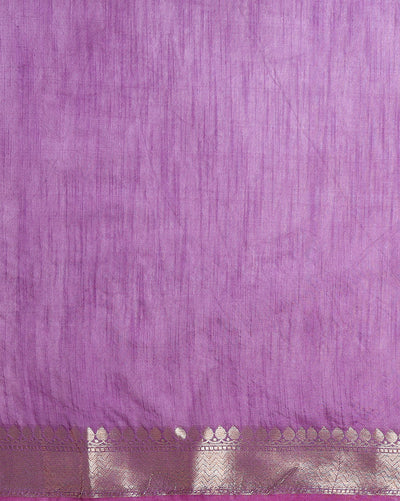 Expressive Banarasi Silk Linen Handloom Purple Saree
