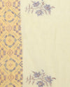Earthy Kota Doria Blockprinted Yellow Saree