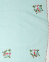 Chic Kota Doria Cotton Bird Embroidery Blue Saree Handdyed