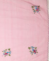 Bold Kota Doria Cotton Bird Embroidery Pink Saree Handdyed