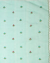 Kota Doria Blue Saree Allover Embroidery Handcrafted