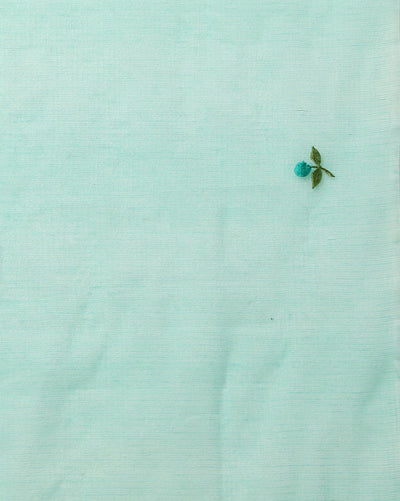 Kota Doria Blue Saree Allover Embroidery Handcrafted