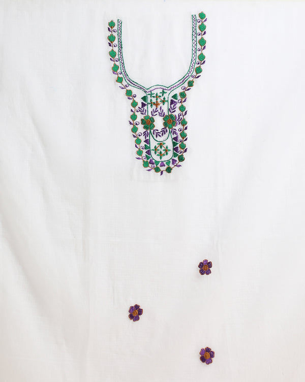 Embroidered Lively Kota Doria White Suit (Top+Dupatta+Bottom)