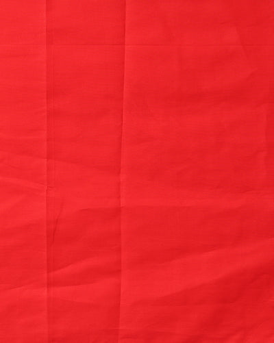 Quaint Kota Doria Red Blockprinted Suit (Top+Dupatta+Bottom)