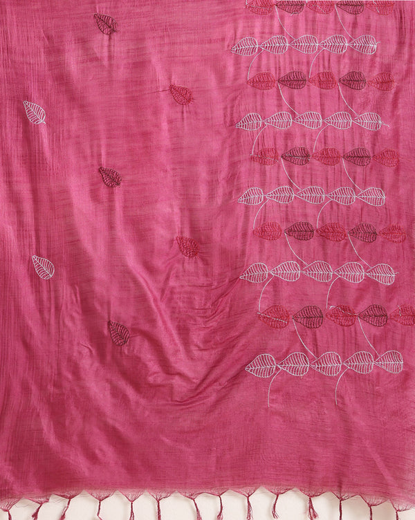 Katan Silk Embroidered Brown & Maroon Suit