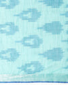 Crisp Ikkat Slub Linen Handloom Blue Saree