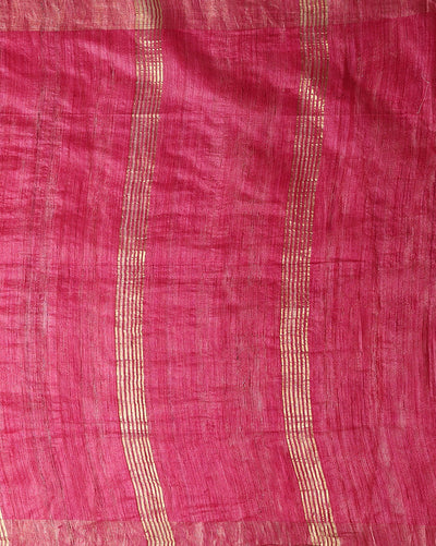 Silkmark Ghicha Tussar Harmonious Yellow & Purple Saree