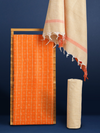 Graceful Khadi Cotton Handcrafted Orange Suit