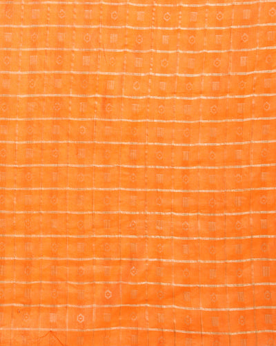 Graceful Khadi Cotton Handcrafted Orange Suit (T+B+D)