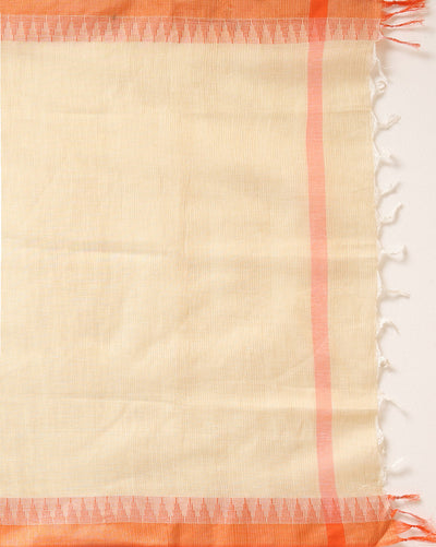 Graceful Khadi Cotton Handcrafted Orange Suit (T+B+D)