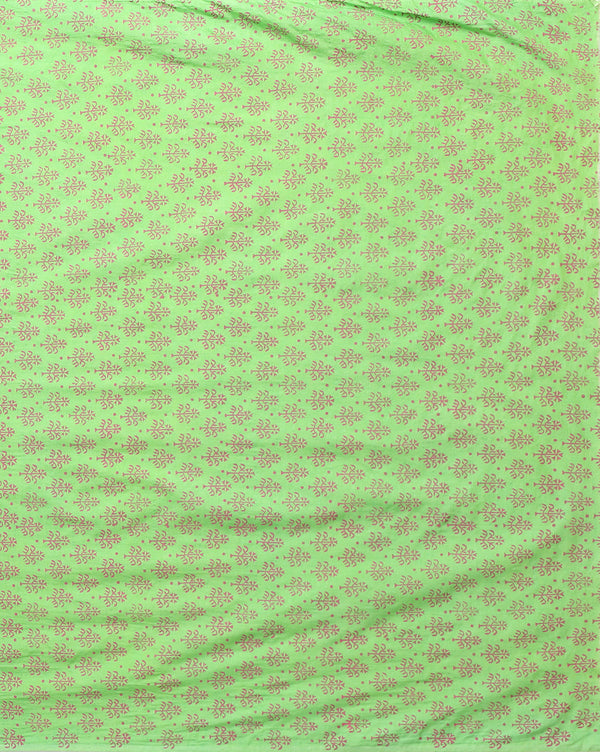 Katan Silk Stunning Blockprint Green Suit