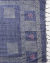 Katan Silk Decorous Blockprint Blue Suit
