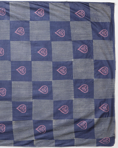 Katan Silk Decorous Blockprint Blue Suit (T+B+D)