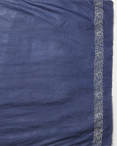 Katan Silk Decorous Blockprint Blue Suit (T+B+D)