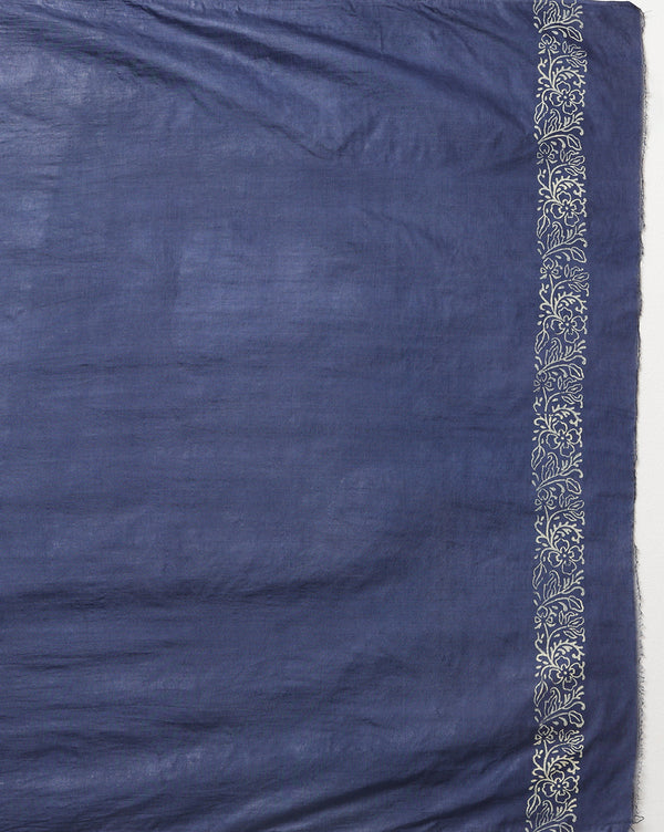 Katan Silk Decorous Blockprint Blue Suit