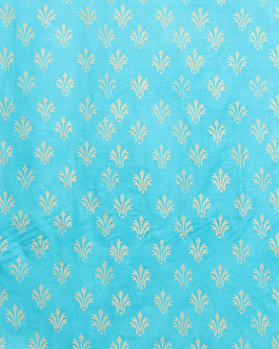 Katan Silk Striking Blockprint Blue Suit