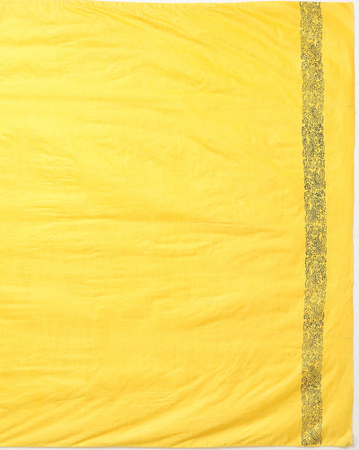 Katan Silk Gracious Blockprint Yellow Suit (T+B+D)