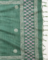 Katan Silk Precious Blockprint Green Suit