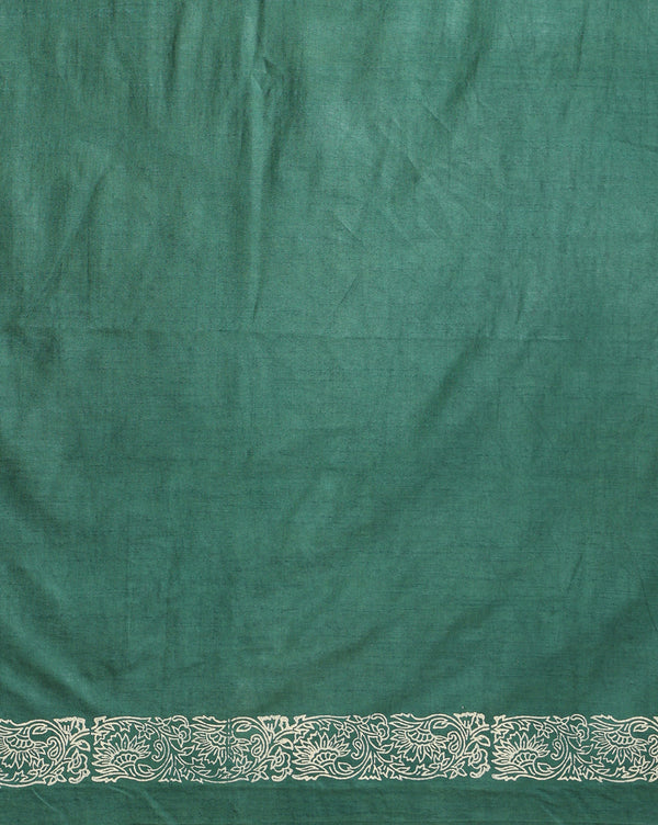 Katan Silk Precious Blockprint Green Suit