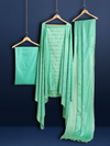 Katan Silk Tranquil Handcrafted Green Suit