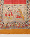 Silkmark Tussar Quaint Madhubani Red & Beige Saree