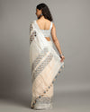 Surreal Pure Linen Hand Cutwork Design Off White Saree