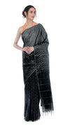 Kota Silk Black Saree Sequence Pallu & Zig-Zag Design