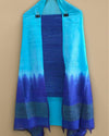 Handdyed Katan Silk Blue & Turquoise Contrast Suit