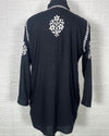 Intricate Chikankari Cotton Black Kurti - IndieHaat