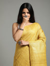 Silkmark Ghicha Tussar Captivating Mustard Saree