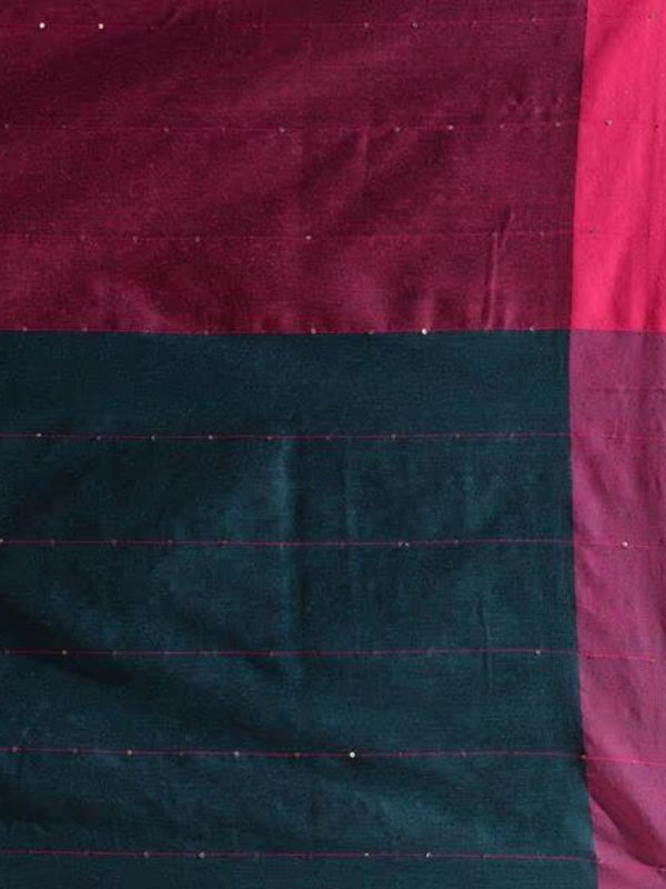 Nirmal Pure Khadi Cotton Sequin Saree Purple