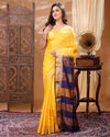 Handcrafted Kota Silk Yellow & Blue Saree