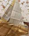 Handloom Kota Silk Lively Beige & Coffee Brown Saree