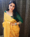 Handcrafted Tranquil Kota Silk Yellow Jacquard Saree