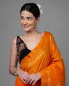 Pure Kota Silk Saree Orange Jaquard Weaving