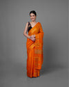 Pure Kota Silk Saree Orange Jaquard Weaving