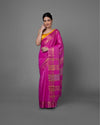 Handcrafted Pastoral Kota Silk Pink Jacquard Saree