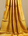 Silkmark Ghicha Tussar Captivating Mustard Saree