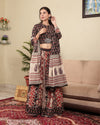 Indiehaat | BlockPrinted Black & Red Lehanga Choli Set