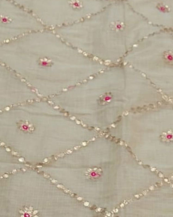 Pankhudi Gota Patti Off White Kota Cotton Saree