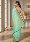 Verdant Khadi Linen Saree Medium Green