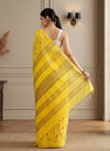 Poetic Eri Tussar Silk Embroidered Yellow Saree