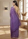 Gilded Hue Kota Silk Zari Stripe Saree Purple