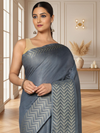 Incandescent Chanderi Silk Gray Saree