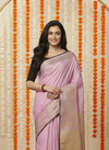 Rosy Khadi Linen Saree Pink