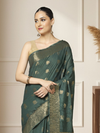Luminous Banarasi Silk Jaquard Dark Green Saree